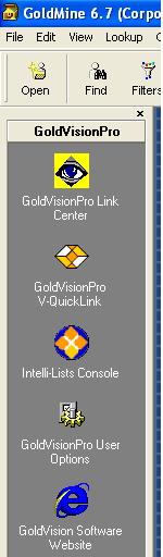 GoldVisionPro - Taskbar in GoldMine